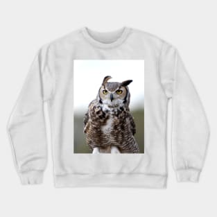 Windy Great Horned Owl Crewneck Sweatshirt